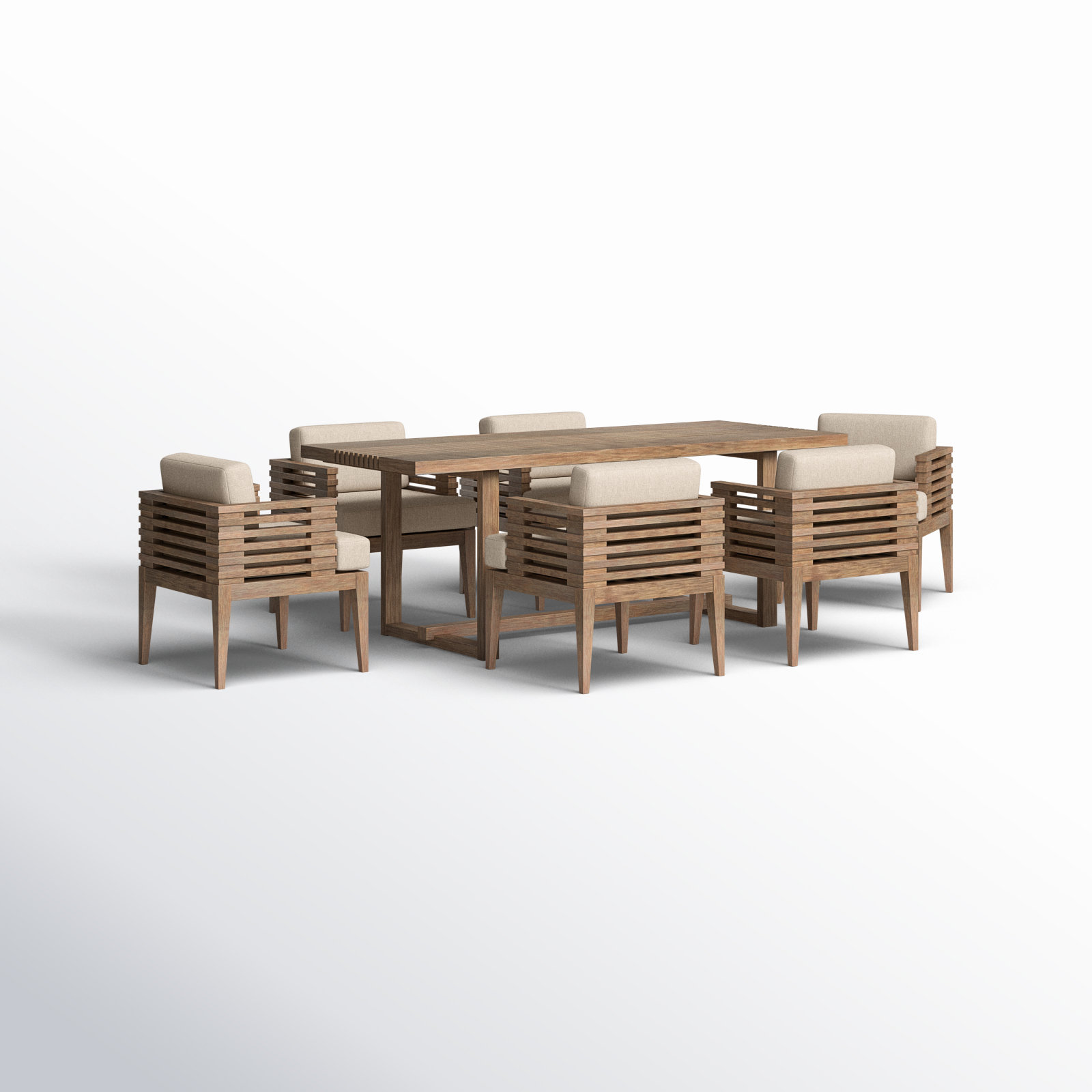Aerilyn 82" Patio Dining Set, Taupe Performance