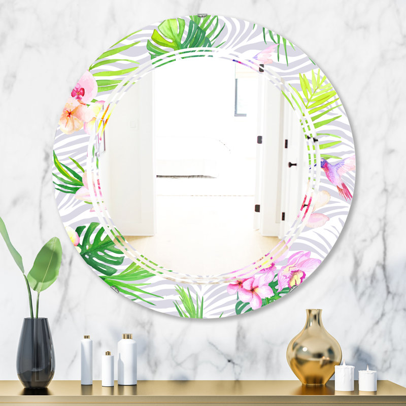 Miroir mural Botanicals and Flowers VI, H 23,6 po x l 23,6 po