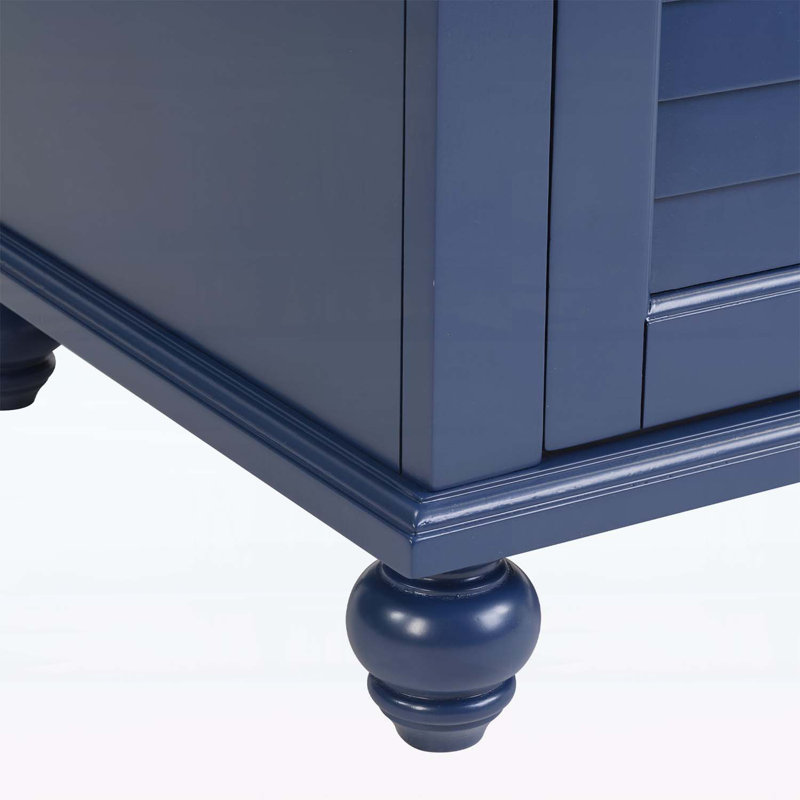 Meuble-lavabo de 36 pouces avec lavabo et tiroirs à fermeture en douceur, Bleu