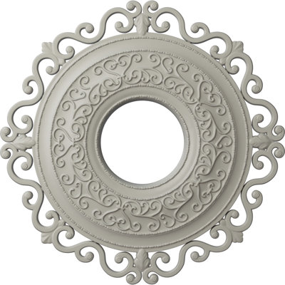 Médaillon de plafond Endurathane Orrington, DO 22 po x P 6 1/4 po x P 1 3/4 po (convient aux auvents jusqu'à 6 1/4 po), pot peint à la main de finition crème
