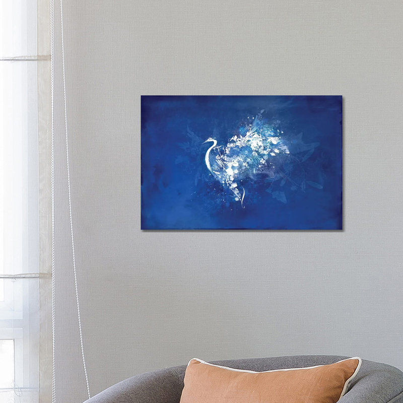 Feathered Flowers 1 Piece Wall Art on Canvas, 66.04 cm H x 45.72 cm W x 1.91 cm D, Canvas