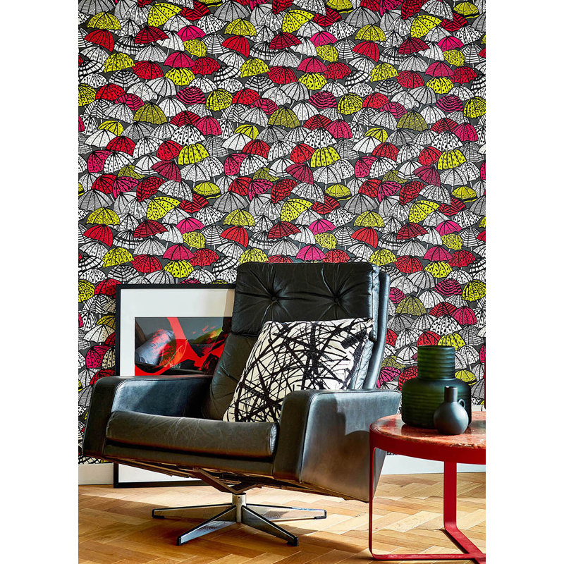Rouleau de papier peint L 33 pi x l 19,7 po Draymond, Rouge