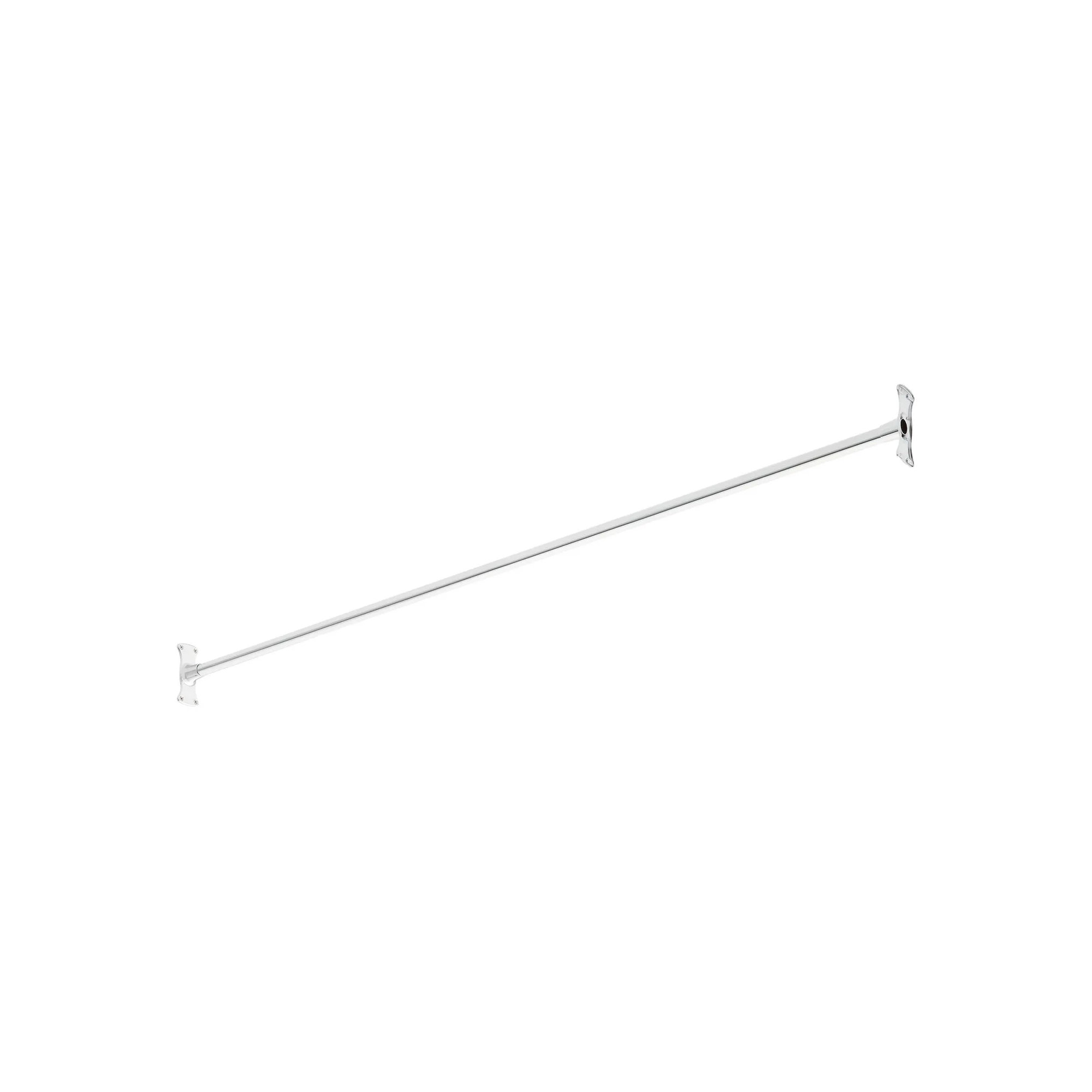 60" Brass Straight Shower Curtain Rod, Chrome