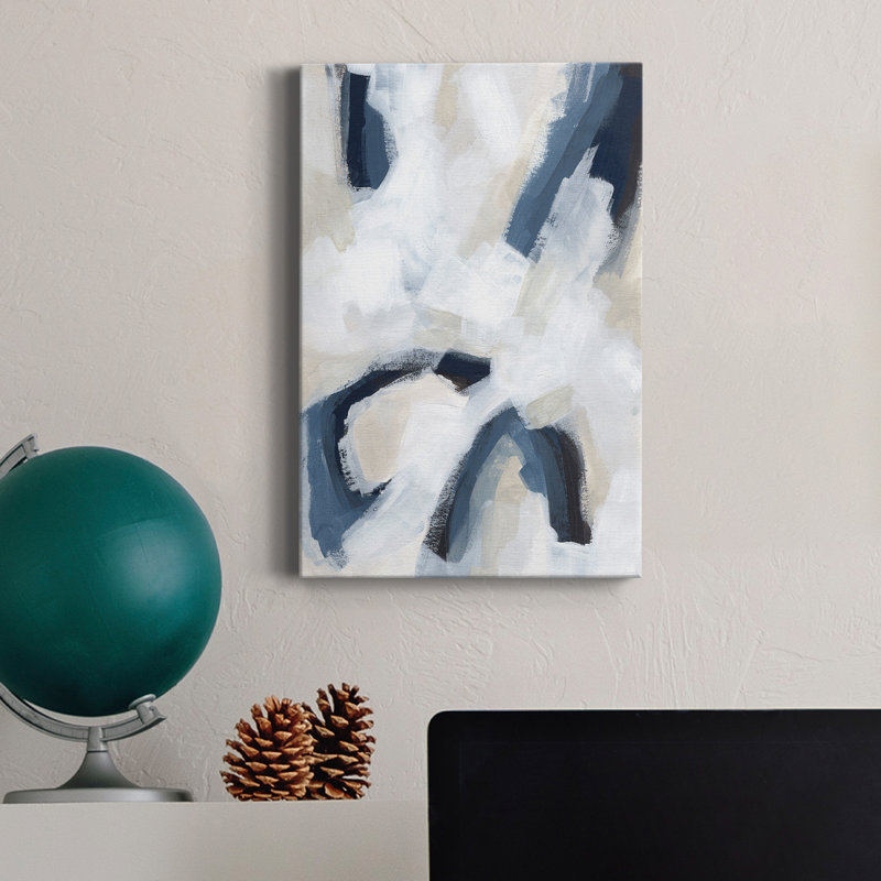 Indigo Imprint II - Wrapped Canvas Print, 60" H x 40" W x 1" D