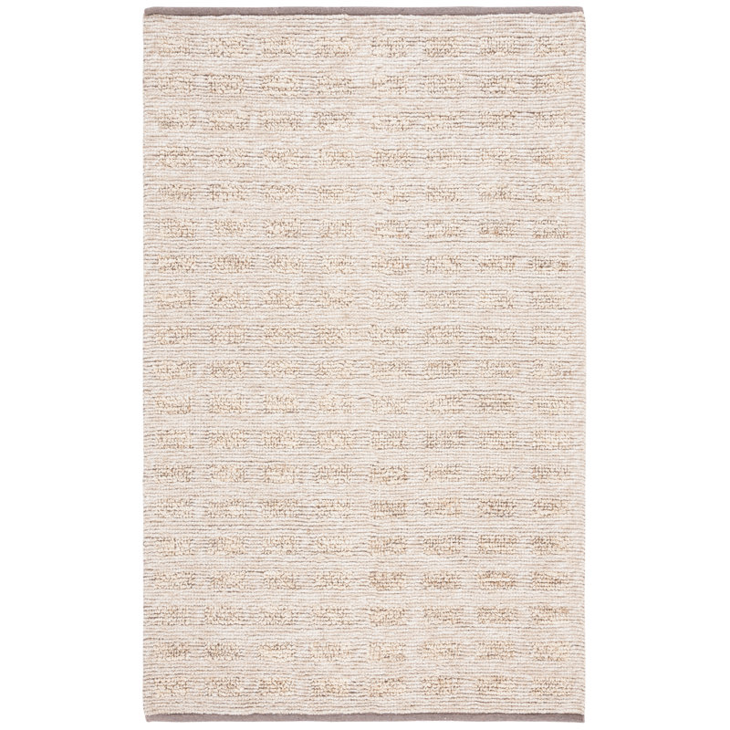 Kanessha Hand Woven Wool/Jute Rug in Beige, Rectangle 8' x 10'
