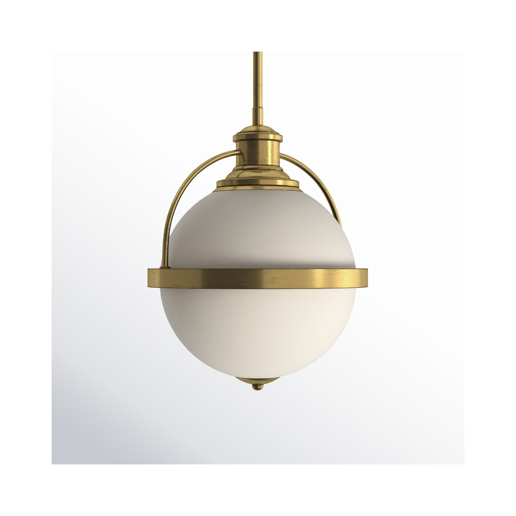Reeves 1-Light Dimmable Globe Pendant, Warm Brass, 11.5" H x 8.75" W x 8.75" D