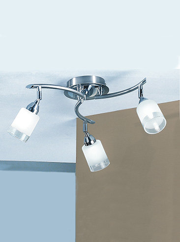 Saniyah Glass Spotlight, Chrome / Satin Nickel