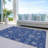 Machine Washable Indoor/Outdoor Christmas Snowflake Xhevrie Navy Rug-202999553