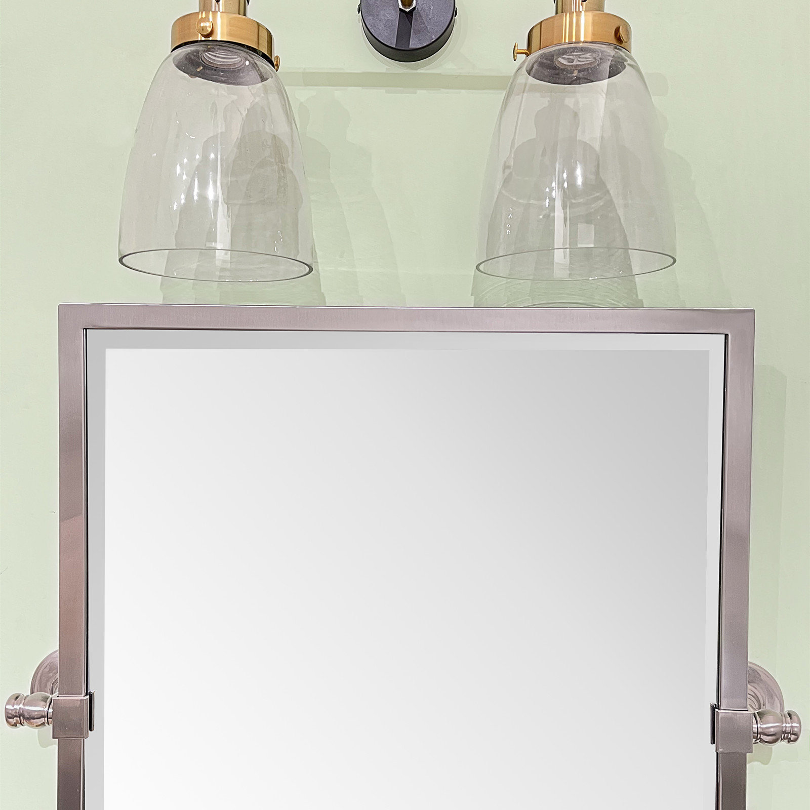 Metal Rectangle Mirror, Brushed Nickel, 36" x 24"