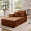 Chaise longue 68 po en flanelle rembourrée modulaire à un bras avec 2 coussins, méridienne «Boneless» de style nuage dans une boîte pour le salon-1267511389-1263220037