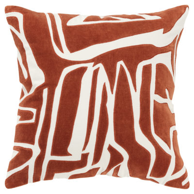 Haslet Appliqued, Embroidered Cotton Throw Pillow