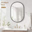 Miroir mural ovale pour salle de bain, en verre trempé avec cadre en aluminium, fixation verticale ou horizontale.-375833848-375833849