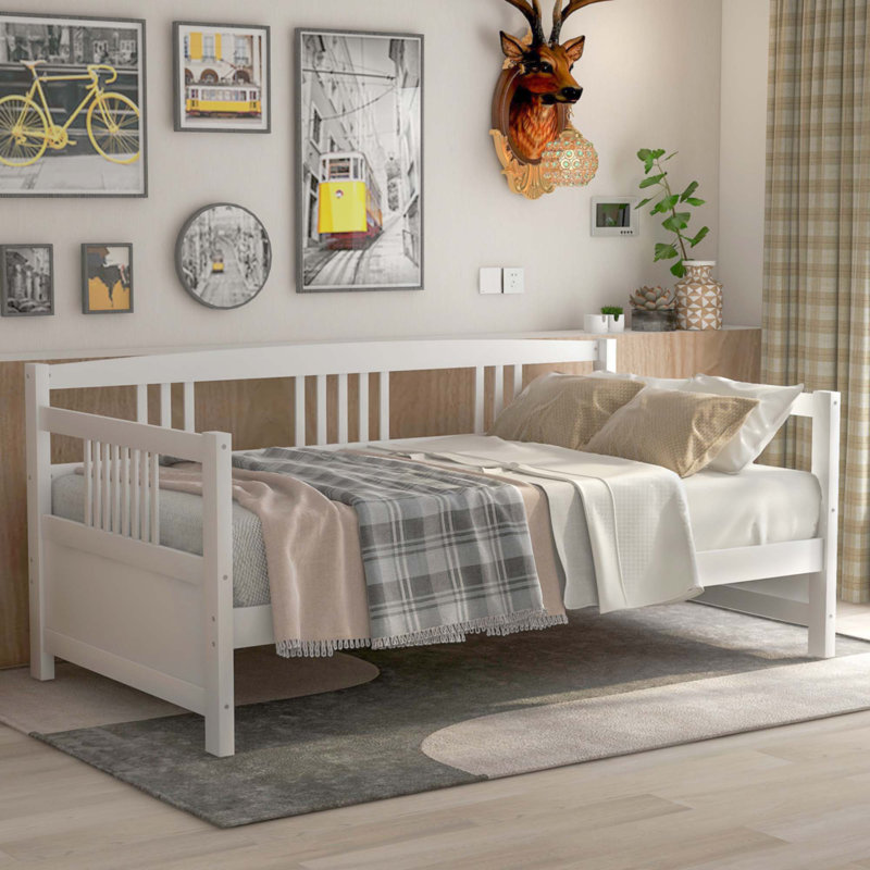 Modern Solid Wood Daybed, White