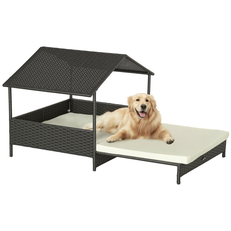 Niche pour chien Lininger, Noir / blanc, H 29 po x l 39 po x P 51 po