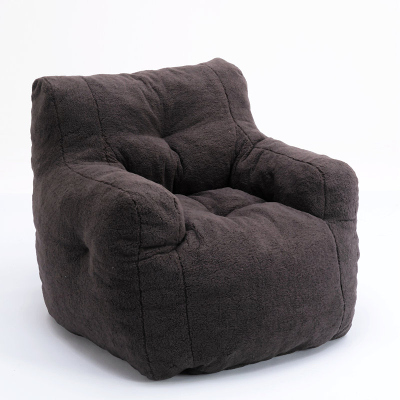 Almon Upholstered Armchair, Dark Gray Teddy Fabric