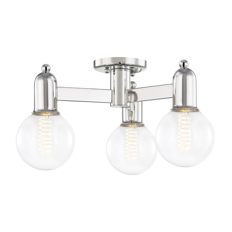Saimi Semi Flush Mount, Polished Nickel