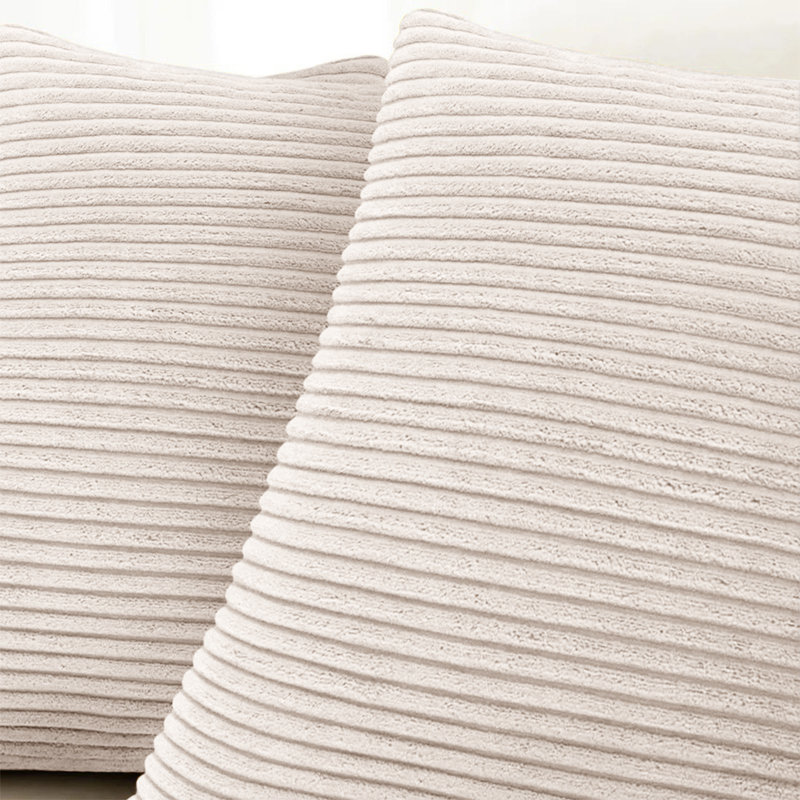 Striped Square Euro Cushion Cover, Cream