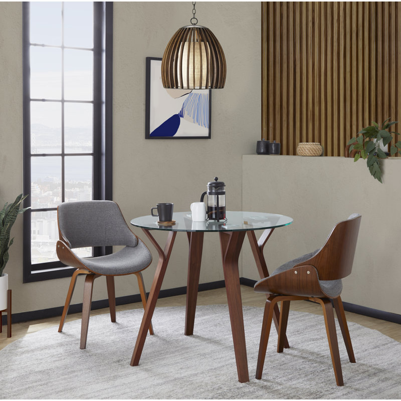 Chaise d'appoint rembourrée avec pieds en bois courbé Palmona (ensemble de 2)
