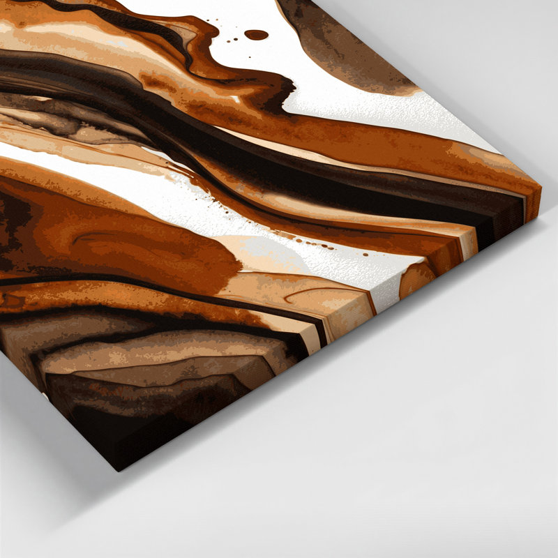 Aquarelle abstraite 40, art mural sur toile brune
