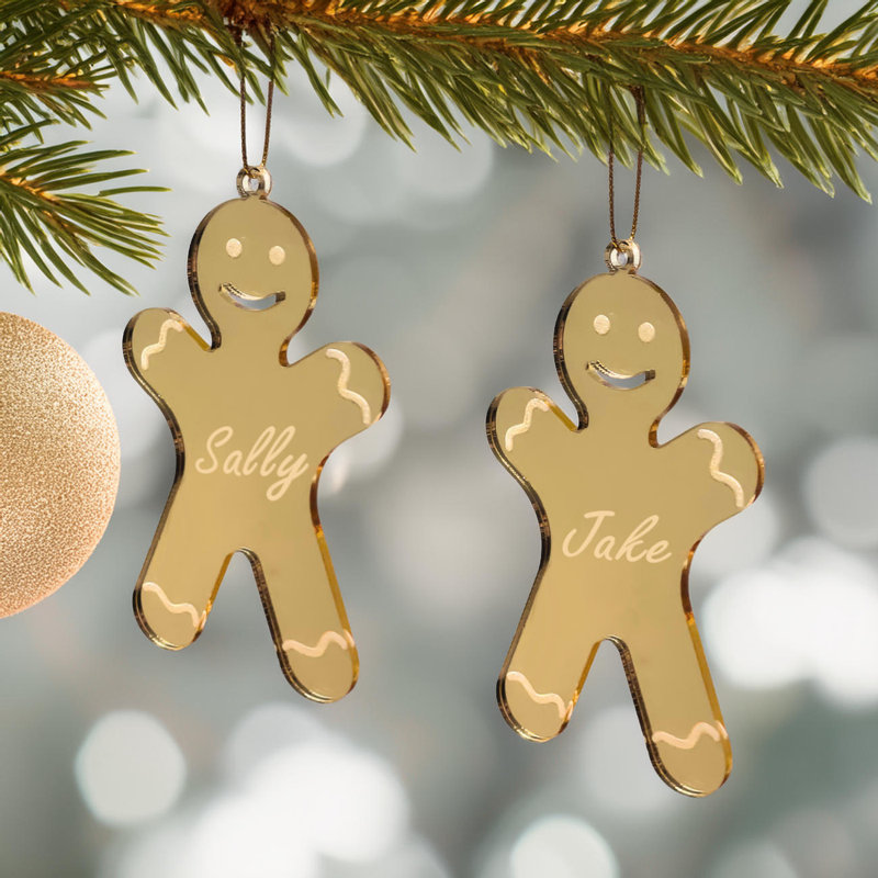 10cm Solid Colour Acrylic Gingerbread Bauble, Yes