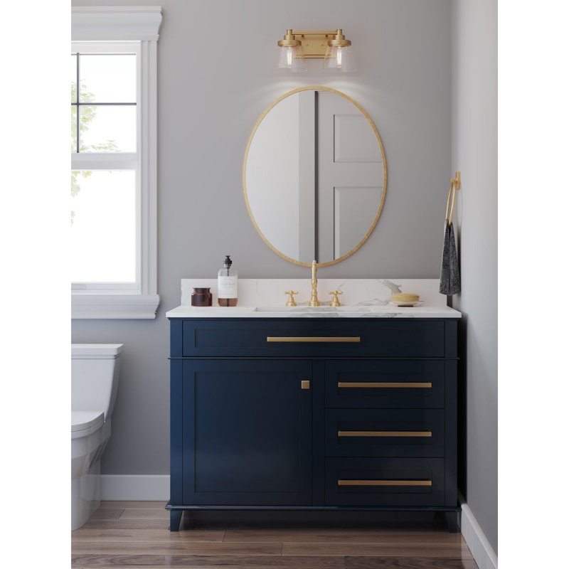 Éclairage pour meuble-lavabo à 2 lumières à intensité variable Raunds, Laiton rétro