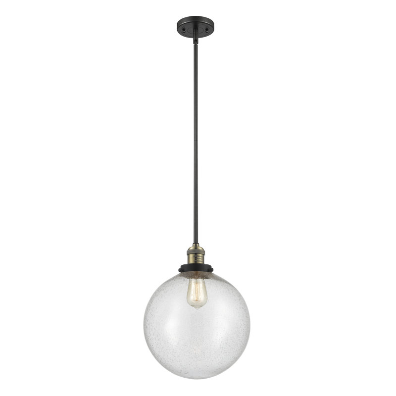 Clermont 1 - Light Single Pendant, Incandescent, Seedy, Black Antique Brass