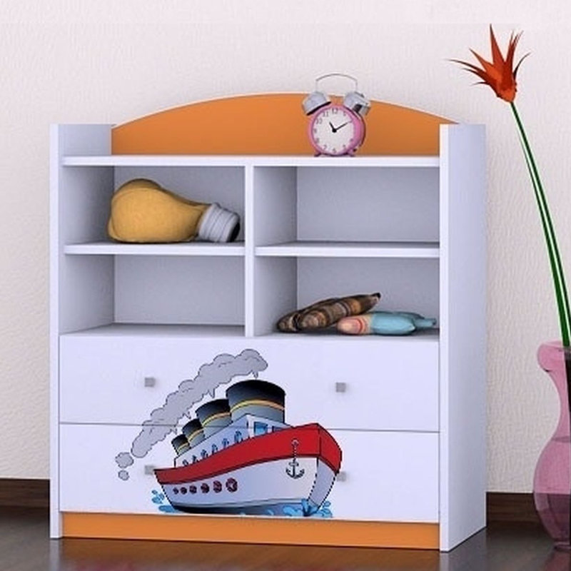 Gia 96 cm H X 86 cm W Kids Cube Bookcase, Orange