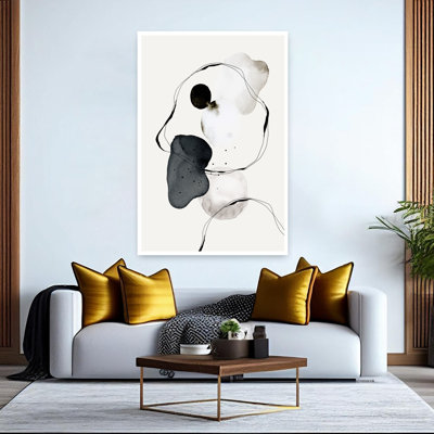Monochrome Dance Abstract Modern Wall Art Print