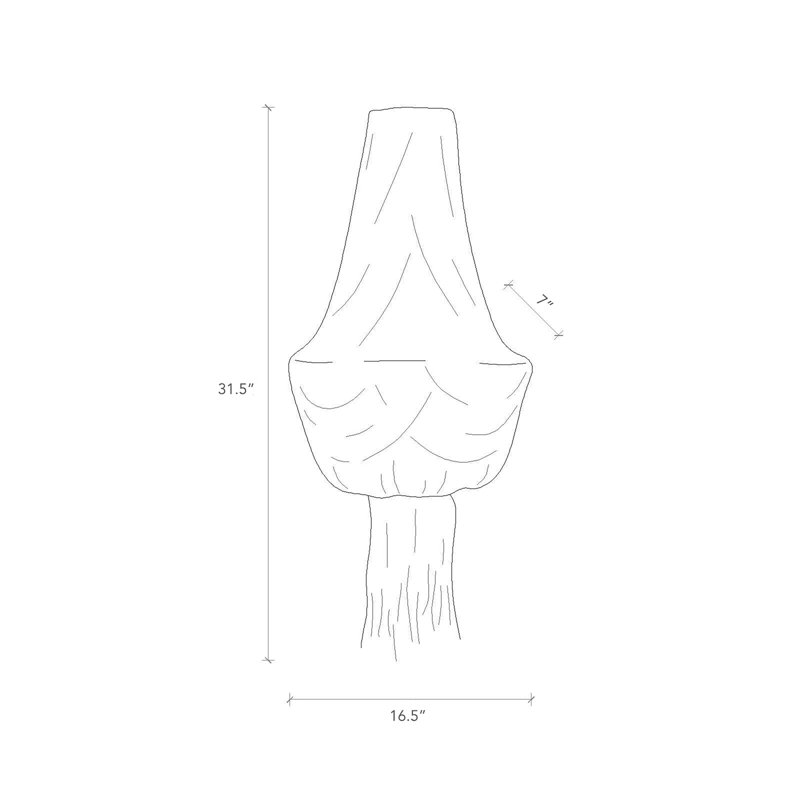 Leather Fringe Wall Sconce, Cream