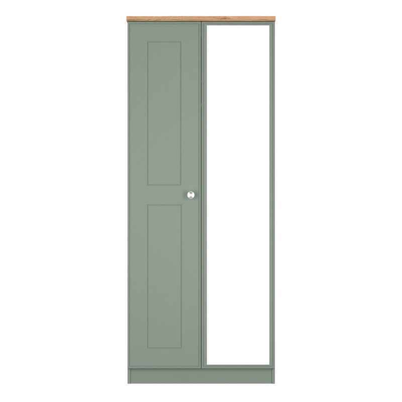 Taiyler Manufactured Wood Wardrobe, Reed Green/Riviera Oak
