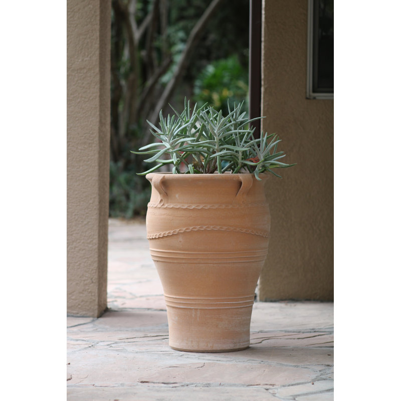 Pot de fleurs extra large en terre cuite Tetrahero Urn - Intérieur/Extérieur, 17,5 po x 25,5 po