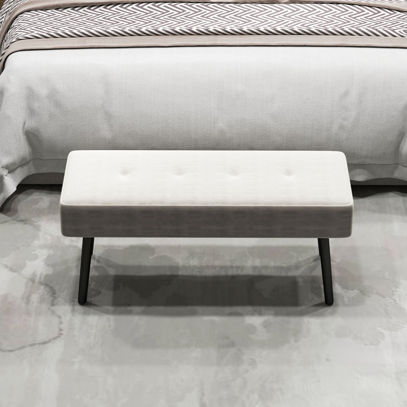 Doyline Polyester Upholstered Bench, Cream