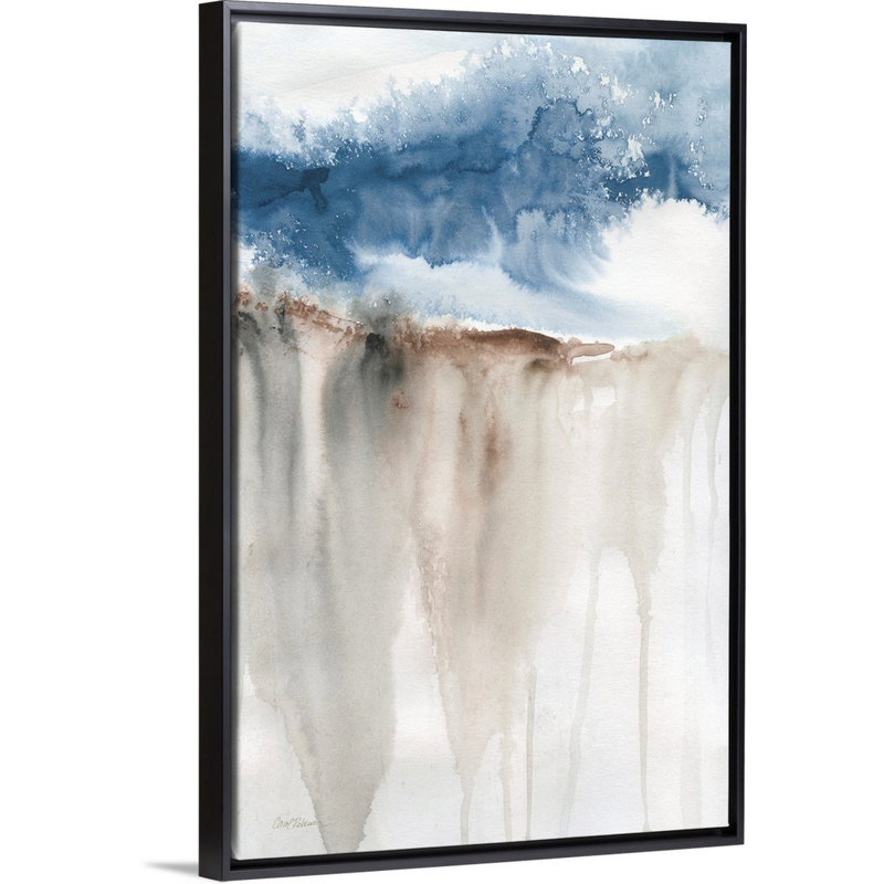 Windy Cliff II - reproduction d'art sur toile, Cadre flottant noir, H 25,7 po x l 17,7 po x P 1,75 po