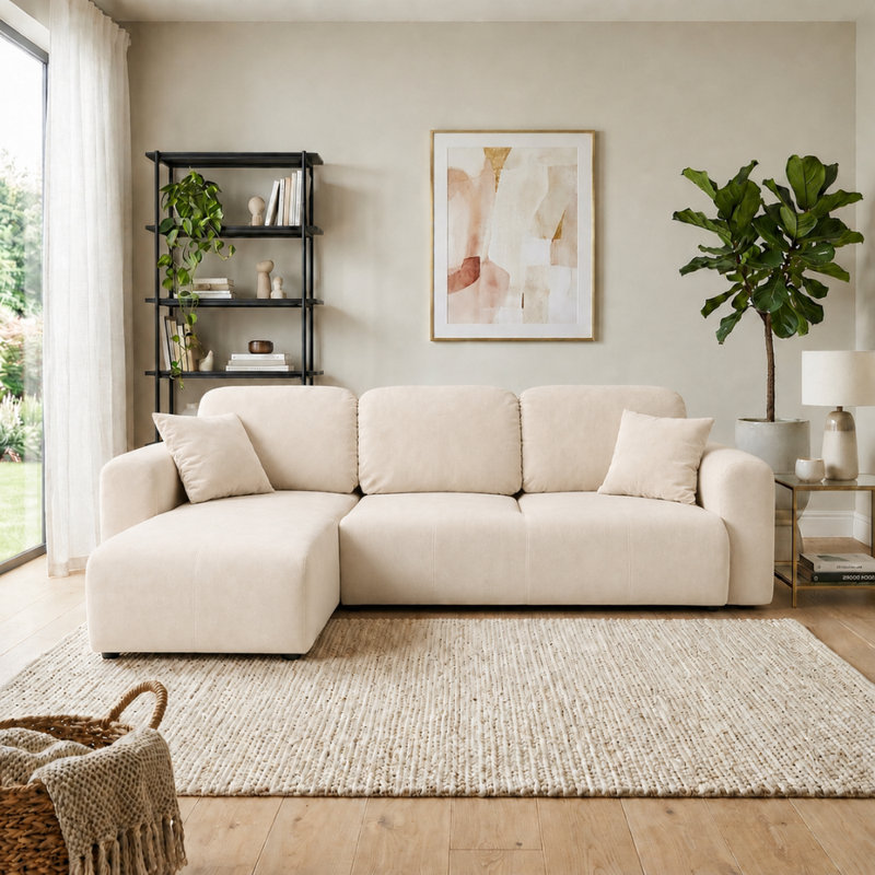Safila 3 Seater Sofa Bed, Left Hand Facing Corner Sofa