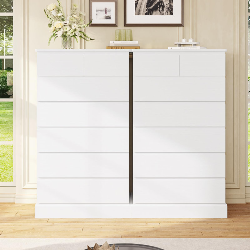 Tall Dresser with 7 Drawers, 51.77 Inch Tall Dresser and Chest of Drawers, Large Vertical Dresser for Bedroom, Closet, Hallway