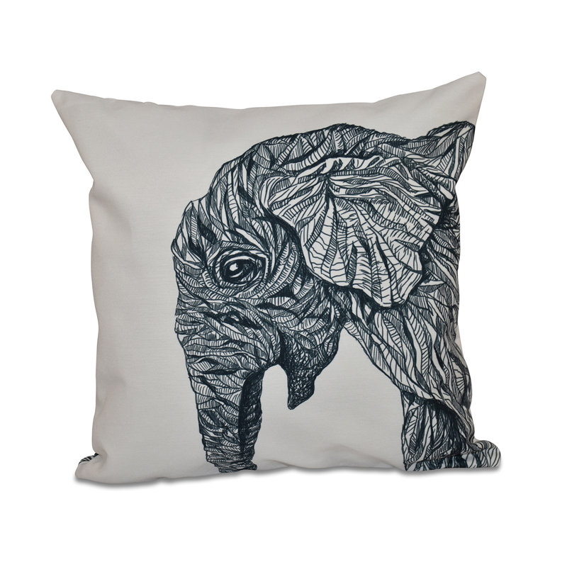 Animal Magnatism Reversible Throw Pillow, White, 18" H x 18" W