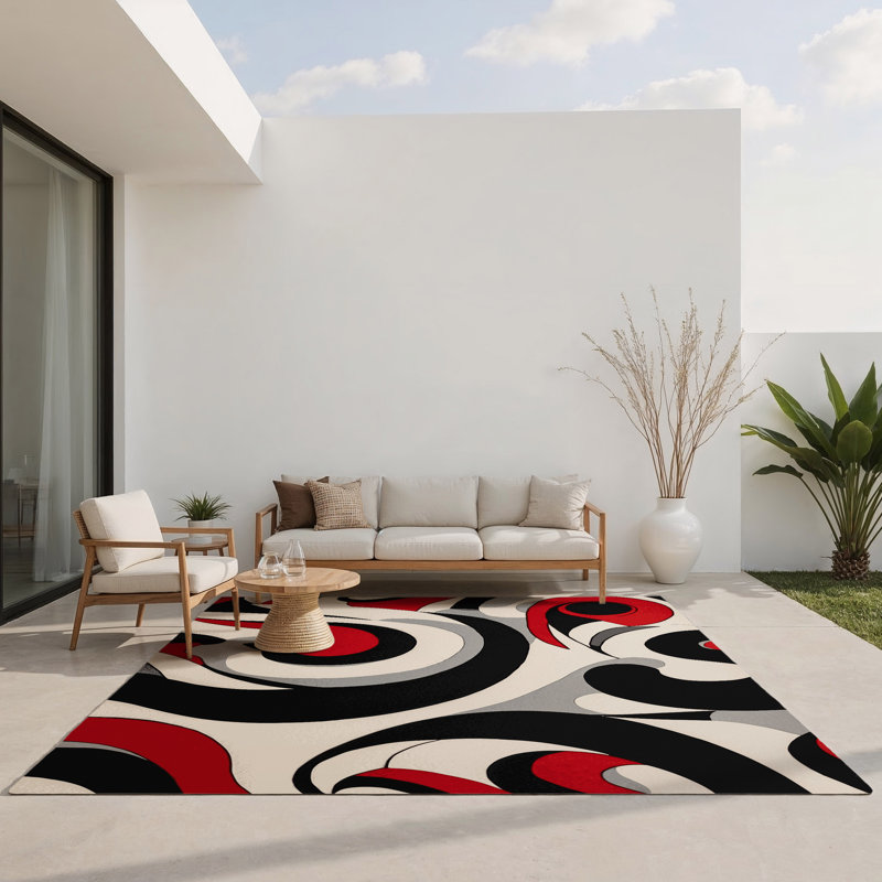 Tapis intérieur et extérieur Cosmic Blaze, Rectangle 1 pi 6 po x 2 pi 6 po