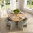 4 - Person Dining Table Sets With Round Table & 4 Upholstered Waterproof Dining Chairs-1903400051-1903400048