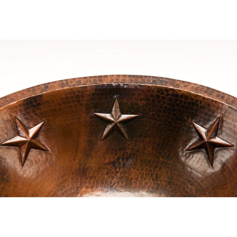 19" Oval Oil Rubbed Bronze Hammered Copper Bathroom Sink