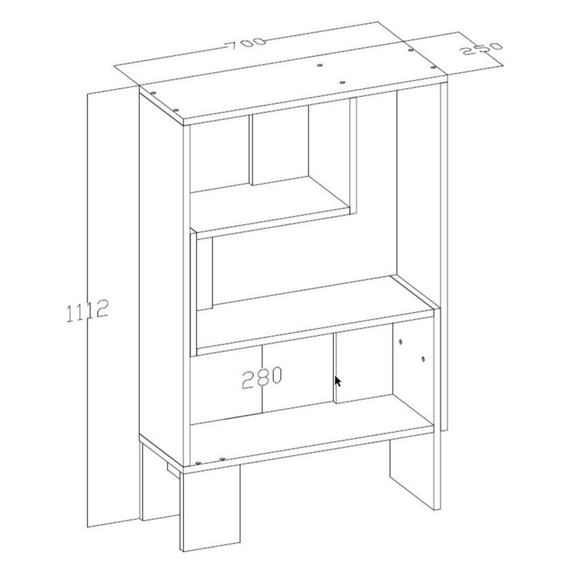 Bibliothèque géométrique H 43,8 "x l 27,6"
