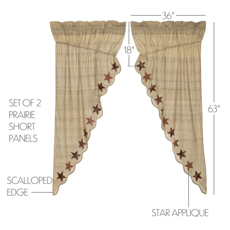 Abilene Star Geometric Semi-Sheer Rod Pocket Curtain Panels