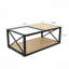 Table basse moderne pour chambre et salon, plateau en verre trempé et MDF, style industriel