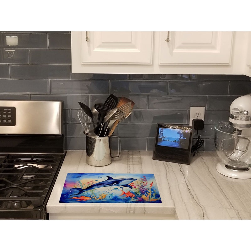 Dolphin Glass Cutting Board Large