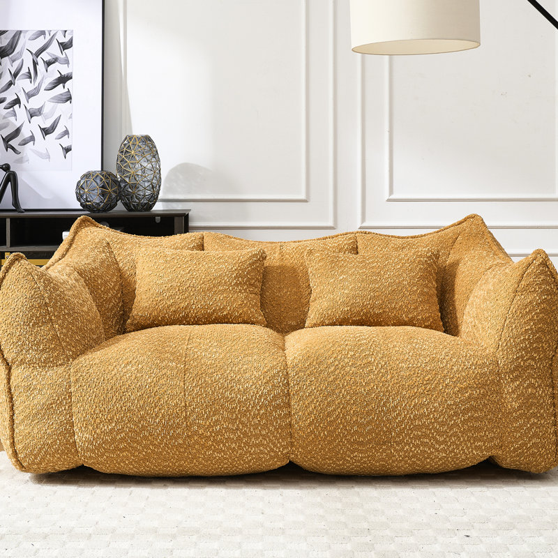 Grande chaise rembourrée de mousse, idéale pour un espace de vie confortable et relaxant jaune avec noyau en mousse à haute résilience, expérience luxueuse