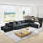 Modern Upholstered Boneless Sectional Sofa Couch Set,Modular 132" L Shaped Sectional Living Room Sofa Set With 6 Pillows,Free Combination Sofa Couch for Living Room,Bedroom-1972580695