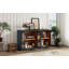 Grande armoire de rangement arquée avec rangement, 4 portes avec panneaux de verre et tablettes réglables, polyvalente pour la cuisine, le salon et la salle à manger-423212604