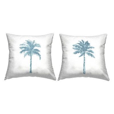 Modern Palm Tree Tropical 2 Piece Outdoor Printed Pillow Set by Kristen Drew