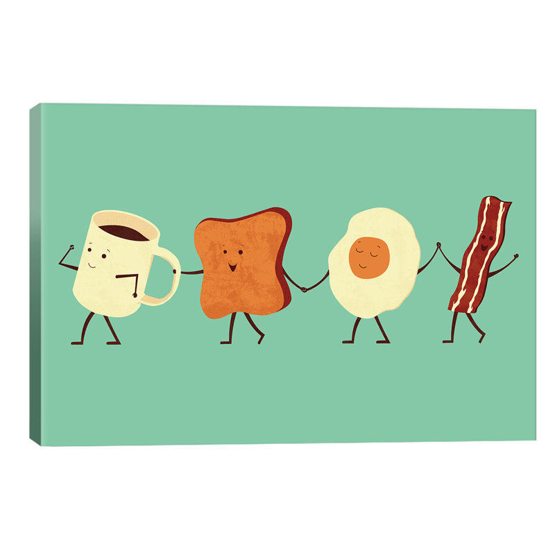 Let's All Go For Breakfast by HandsOffMyDinosaur - Wrapped Canvas Print, 66.04 cm H x 45.72 cm W x 3.175 cm D