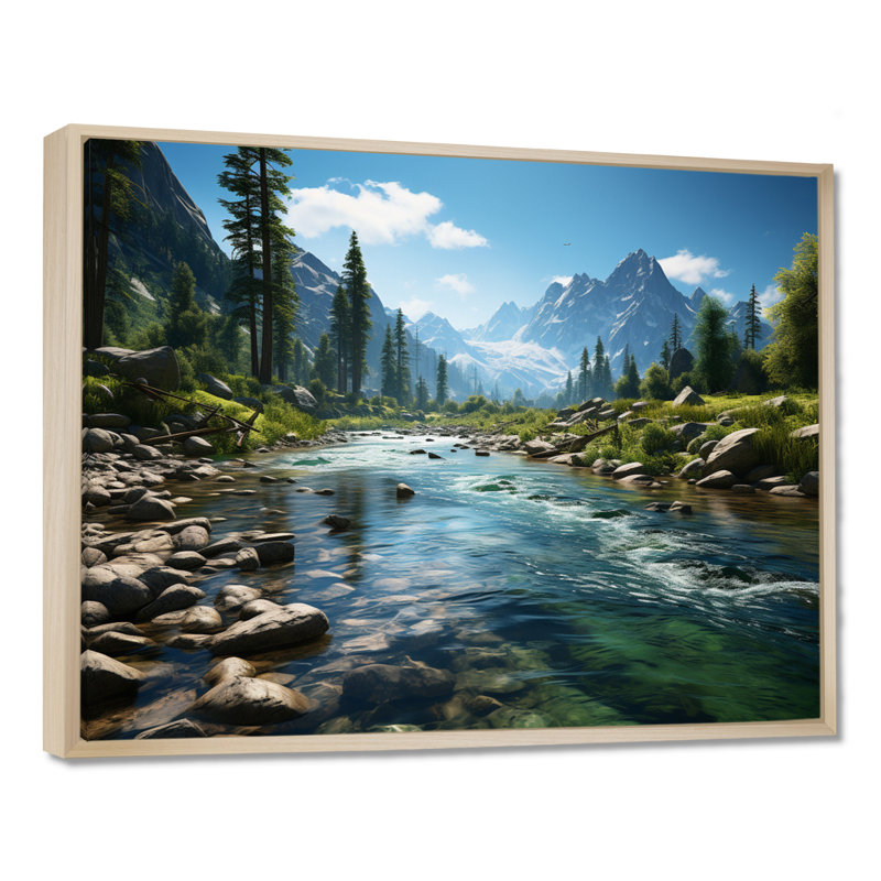 «USA Yosemite National Park Landscape III - États-Unis, art mural, montagne et rivière», reproduction d'art, Érable