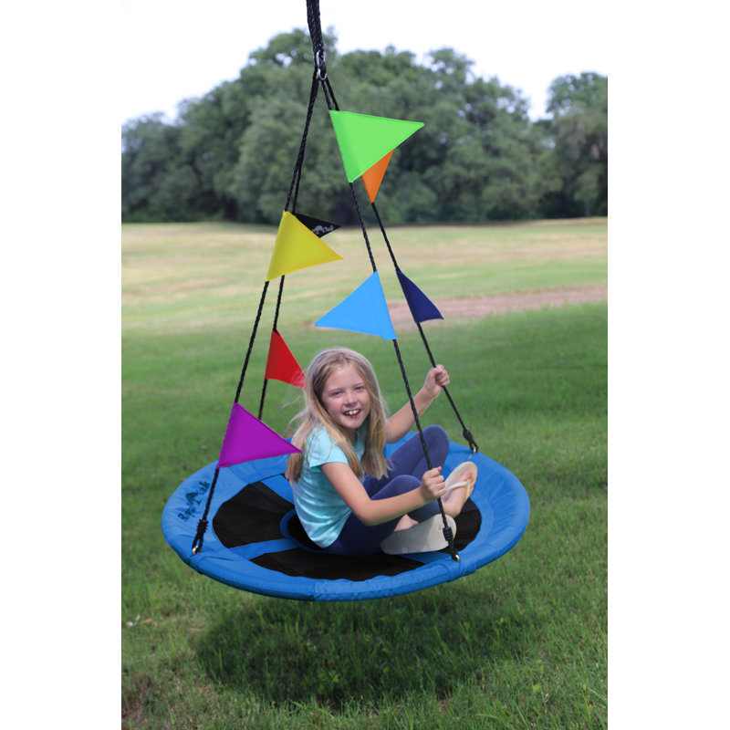 Royal Oak 40'' Blue Saucer Tree Swing with Flags